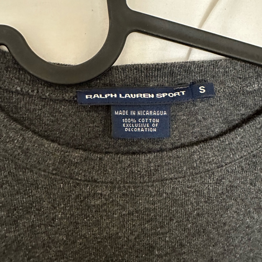Ralph Lauren Sport pink logo gray crew neck long sleeve shirt - Picture 2 of 2